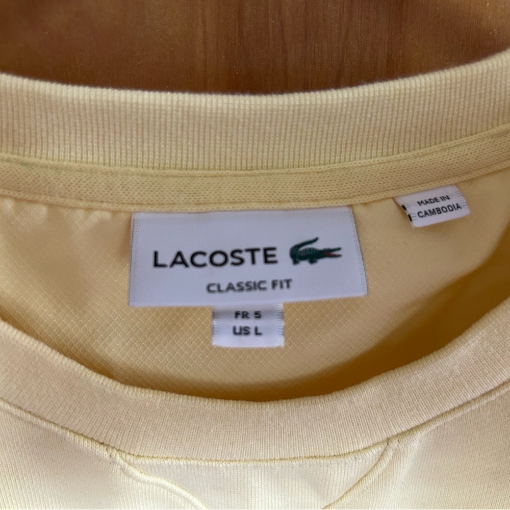 Lacoste Yellow Sweatshirt large - Picture 3 of 6